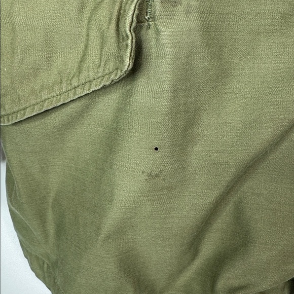 Vintage Green Military Field Jacket I Love My Country But Fear My Government - Picture 4 of 14